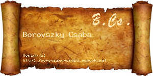 Borovszky Csaba névjegykártya