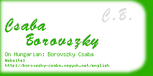 csaba borovszky business card